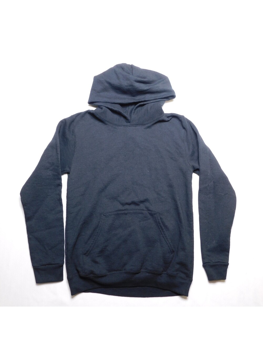 Hanes EcoSmart Boys Youth Large L 14-16 Pullover Hoodie Black Plain Fleece
